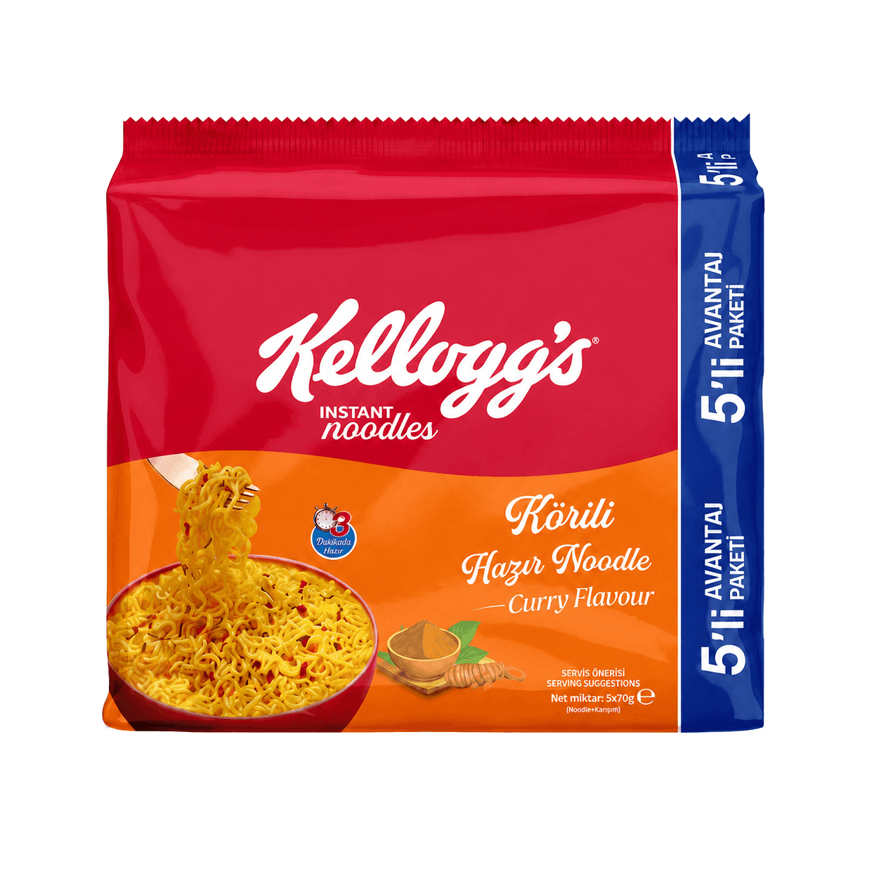 Kellogg's Körili Hazır Noodle 5'li Paket 350 g