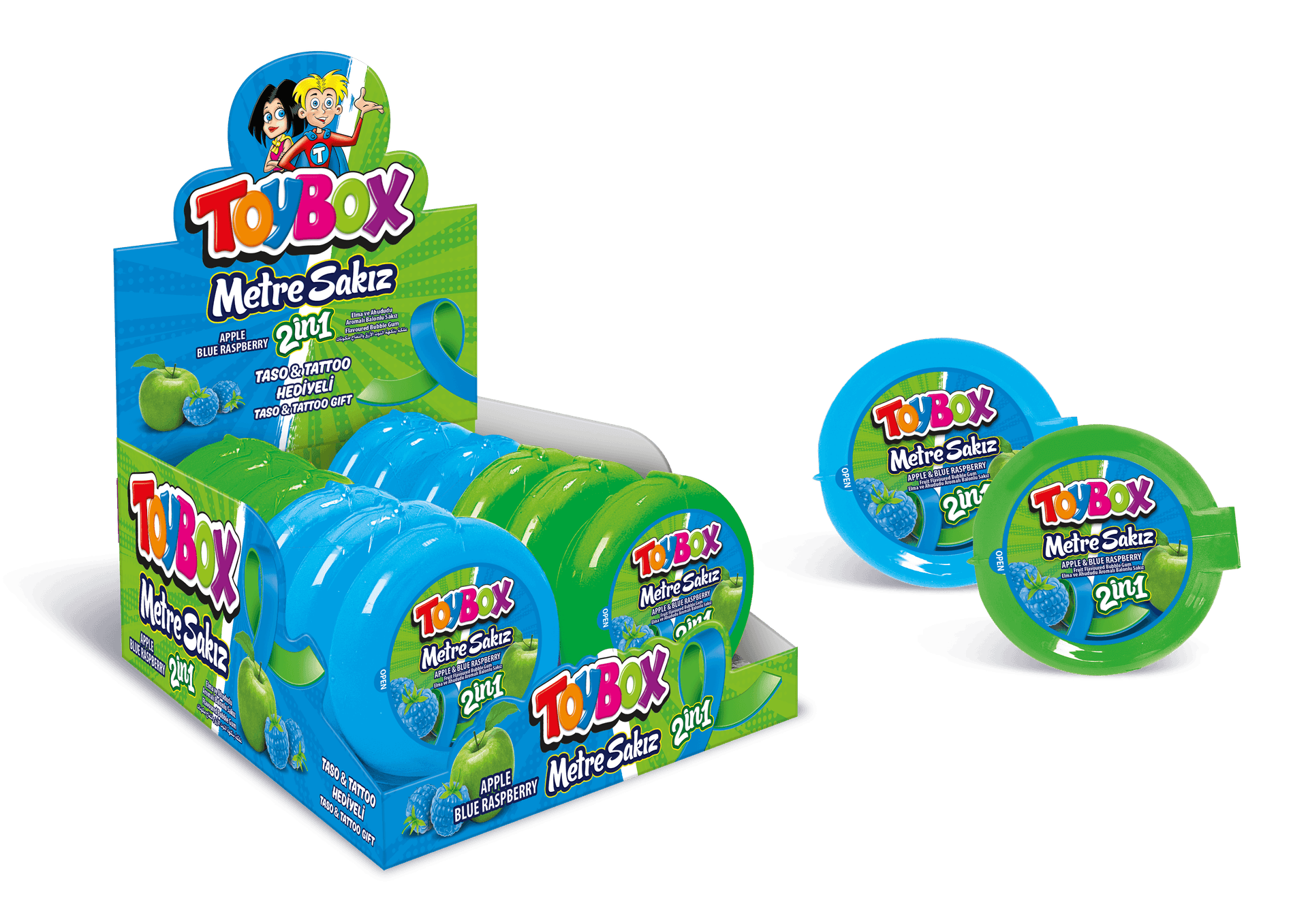 Toybox Metre Sakız 2in1 Elma-Ahududu 35 g
