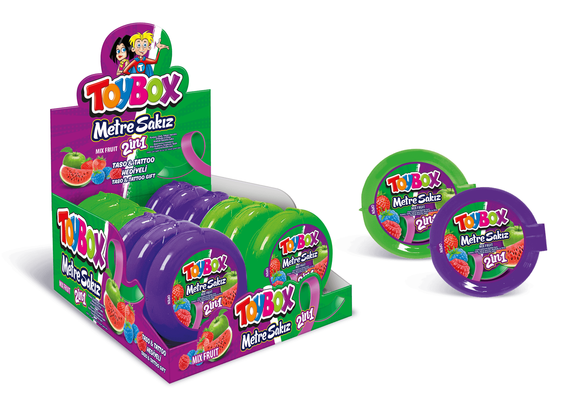 Toybox Metre Sakız 2in1 Mix Fruit 35 g