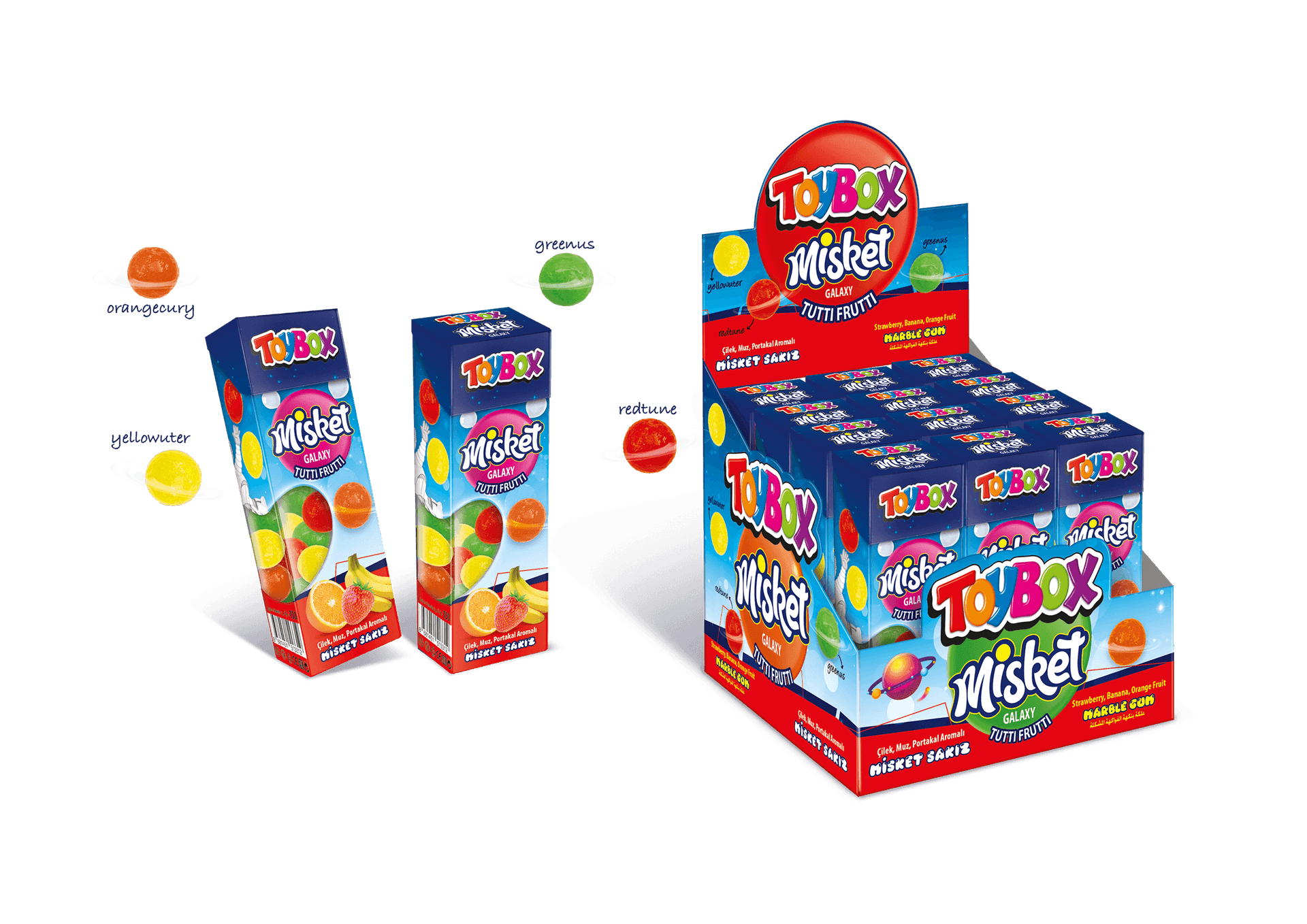 Toybox Misket Galaxy Tutti Frutti 20 g