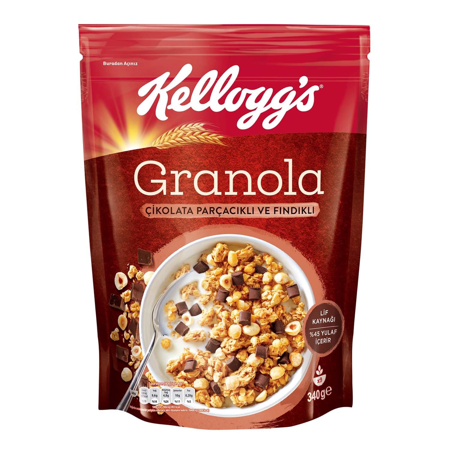 Kellogg's Granola Çikolata ve Fındık 340 g