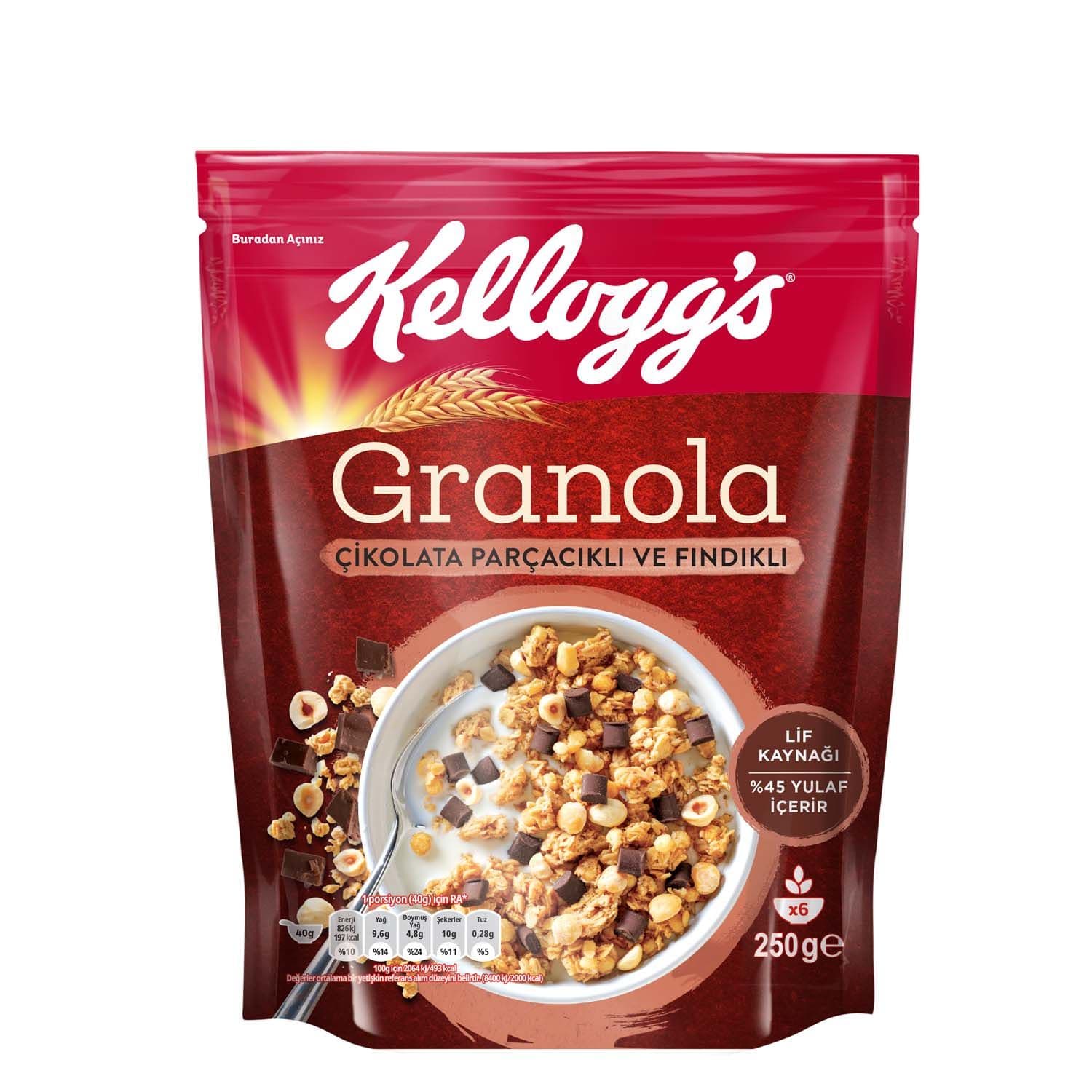 Kellogg's Granola Çikolata ve Fındık 250 g