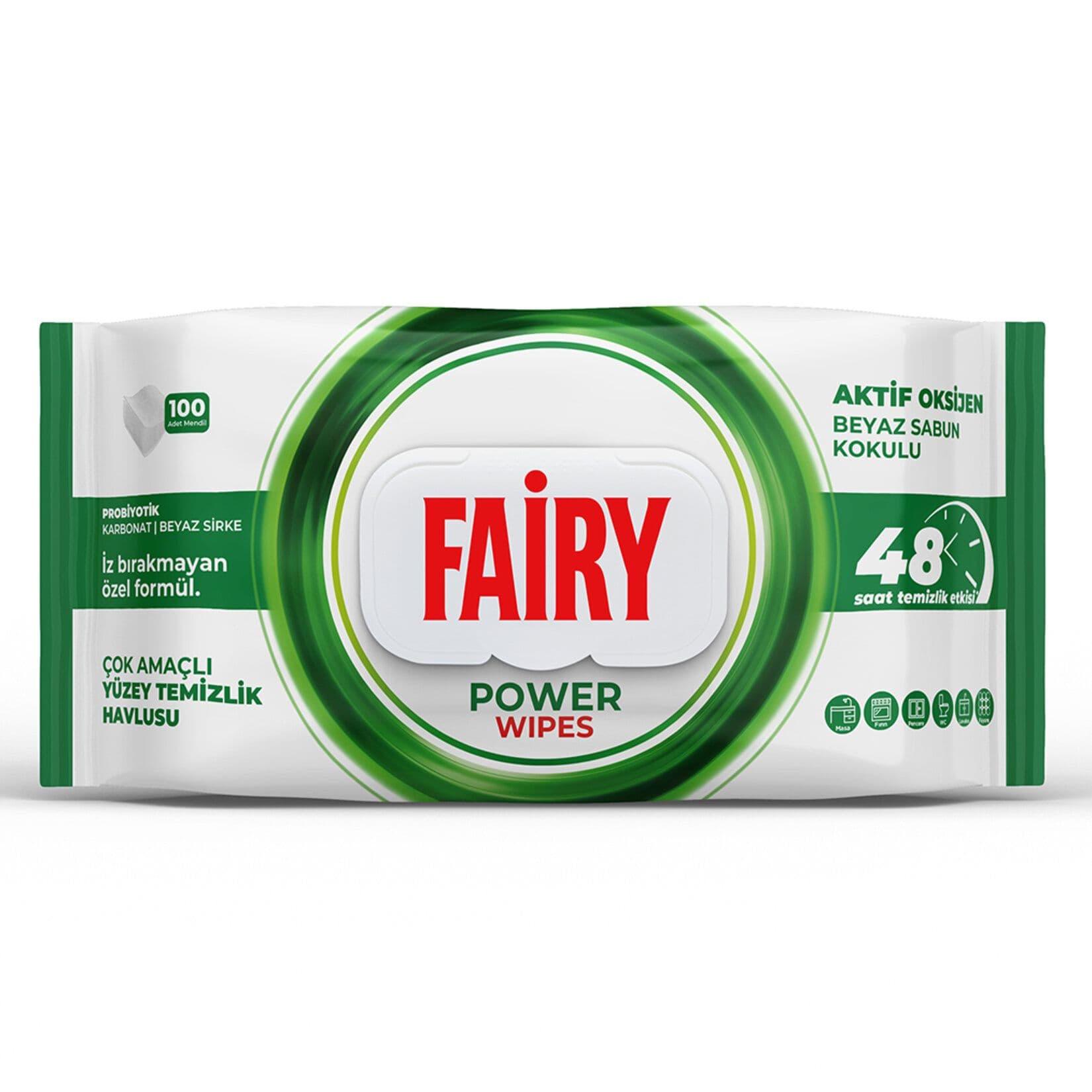 Fairy Yüzey Islak Havlu 100'li Beyaz Sabun