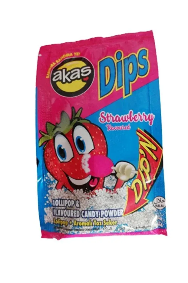 Akaş Çilek Dips Toz Şek.Lolipop 12 g
