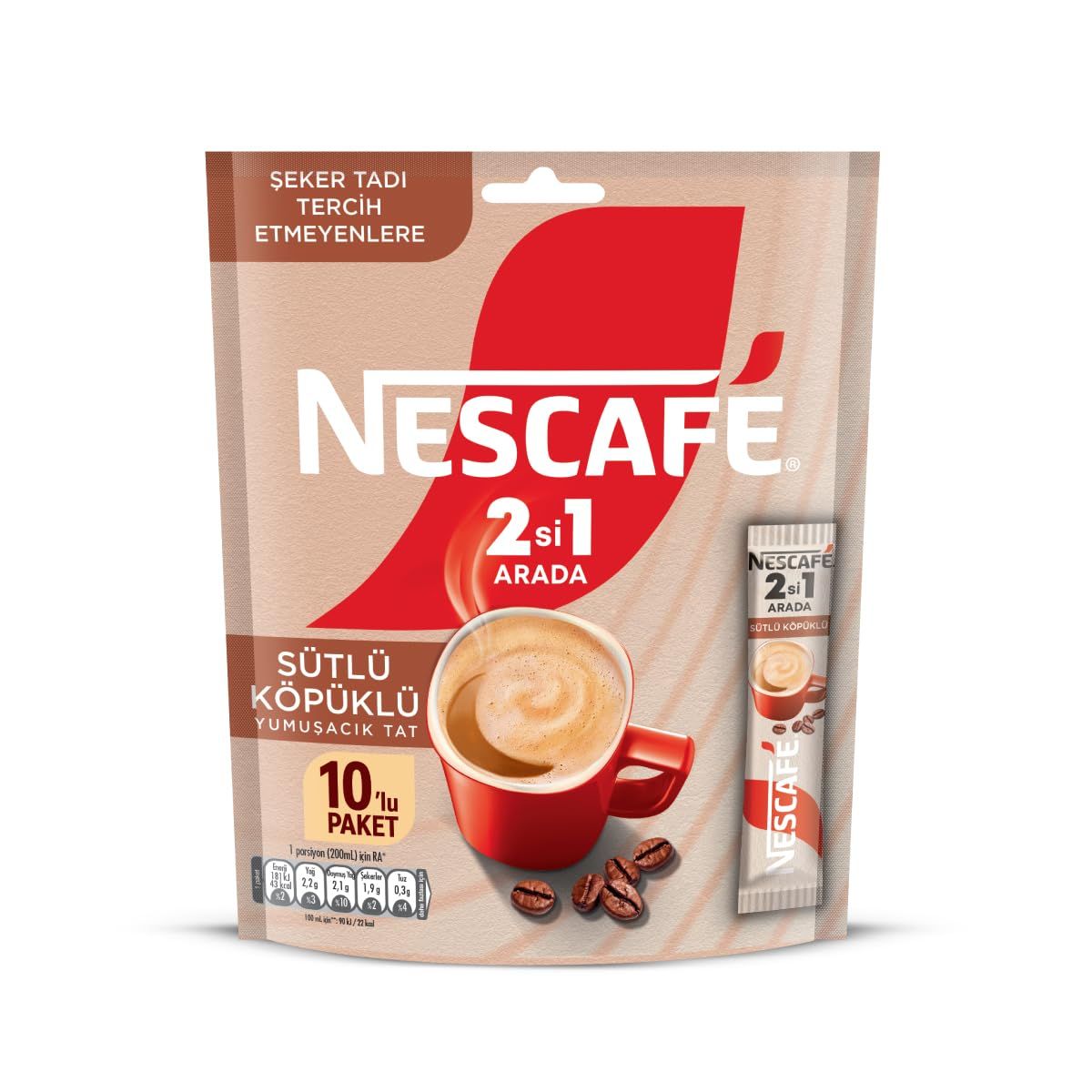 Nescafé 10'lu Poşet 2'si 1 Arada Köpüklü