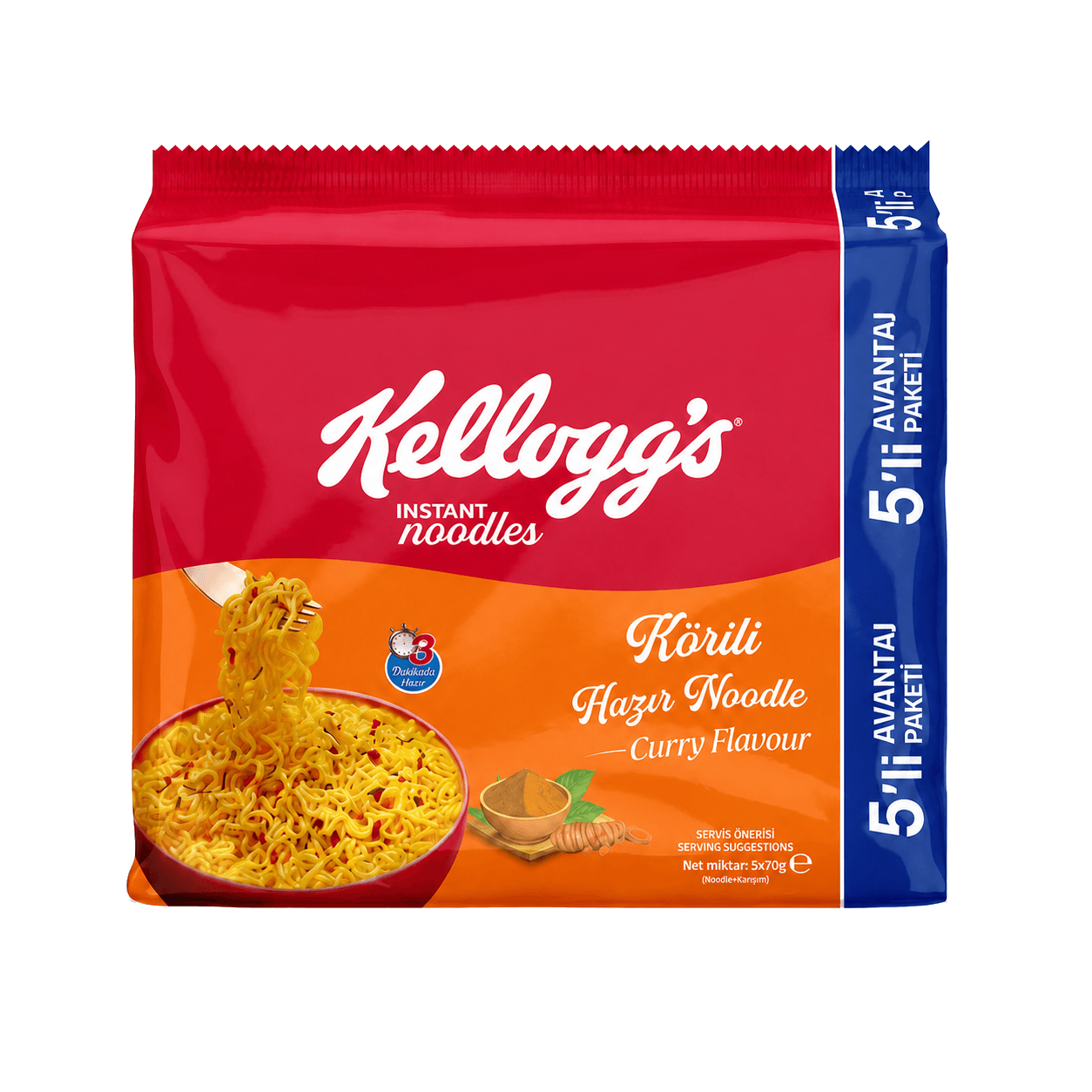 Kellogg's Körili Hazır Noodle 5'li Paket 350 g