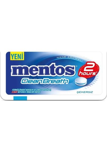 Mentos 2 Hours Plastik 12'li 21 g (Mavi)
