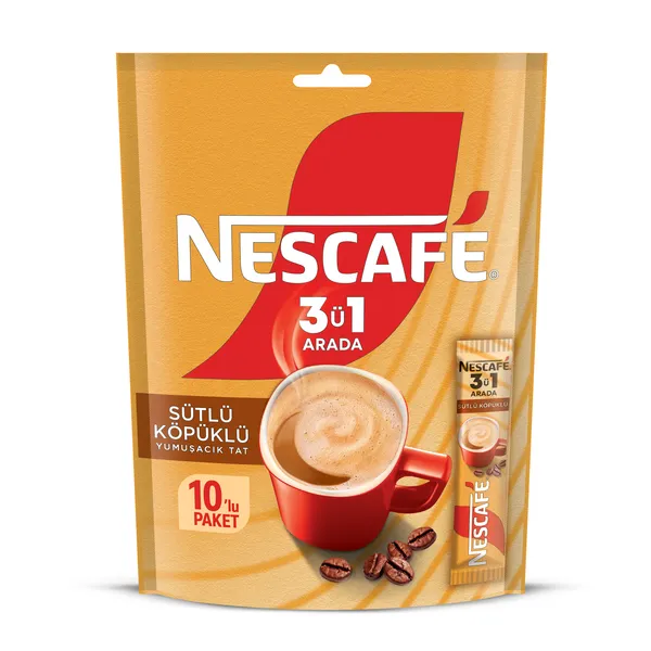 Nescafé 10'lu Poşet 3'ü 1 Arada Köpüklü