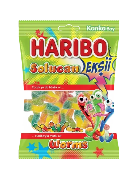 Haribo Fizz Worms (Ekşi Solucan) 70 g